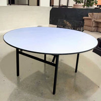 Table ronde de banquet en PVC de 180 cm, table ronde bon marché pour les mariages, salle de banquet