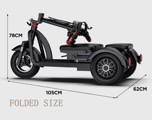 Triciclo Eléctrico Plegable desde Almacén en UE Batería de Plomo-Ácido de 36V 10A Conducción Fácil Velocidad 25KM/H Patinete Eléctrico de Movilidad de 3 Ruedas para Adultos - Product Image 6