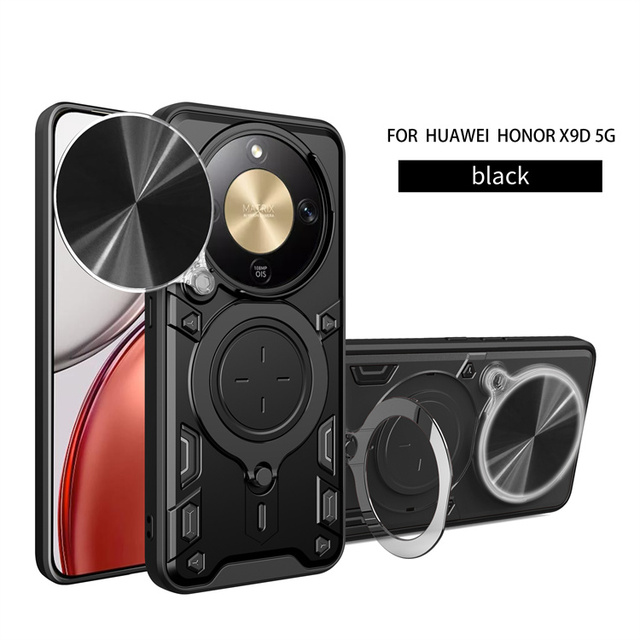 For HUAWEI Honor X9d/Honor 400 Smart/Honor X7D Lens Protective Sliding Window Ring Bracket Car Magnetic Phone case Cover