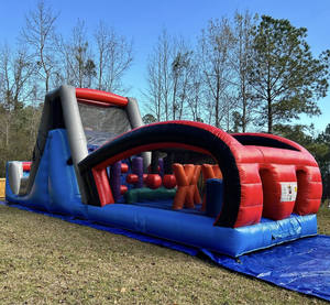 מתקן מתנפח מסחרי לילדים מסוג PVC, מסלול מכשולים מתנפח מסחרי להשכרה למסיבות - Product Image 4