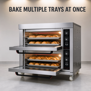 <span class=keywords><strong>Four</strong></span> à sole commercial 3 niveaux 9 plateaux avec fonction vapeur et tuyau d'évacuation rétractable de 150 mm pour restaurant et hôtel - Product Image 3