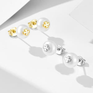 Nouvelles boucles d'oreilles en argent sterling S925 avec perles d'eau douce, style minimaliste, bijoux pour femmes, vente en gros - Product Image 5