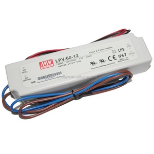 Meanwell LPV-60-12จ่ายไฟ LED 12V 60W CE ROHS, เอาต์พุตเดียวแรงดันไฟฟ้าคงที่กันน้ำ - Product Image 1