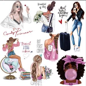 الأزياء فتاة بلاستيسول نقل الحرارة تصاميم لاصق الشعار واضح فيلم شاشة طباعة نقل نقل للملابس الجاهزة - Product Image 6