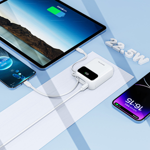 Batteries externes Li-Polymère en gros avec câble Type C, affichage LED de la puissance, charge rapide 22,5W, portables, capacité 10000mAh - Product Image 6