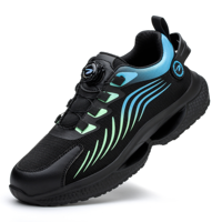 Chaussures de Sécurité Nouveau Style Homme à Laçage Rapide, Embout en Acier, Respirantes d'Été, Anti-Perforation, Anti-Choc et Antidérapantes pour Usine