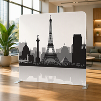 Support d'affichage pliable en aluminium avec toile tendue à motif paysager extérieur pour exposition commerciale et décoration d'intérieur