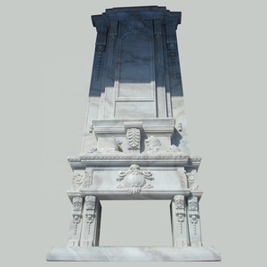 हस्तनिर्मित पारंपरिक शैली का बड़ा आर्बियल प्राकृतिक इतालवी बेज शेर शेर faux संगमरमर के मेहराब में स्तंभ के साथ चारों ओर - Product Image 3