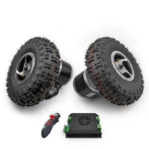 L-faster 2WD 10 pouces <span class=keywords><strong>roue</strong></span> 24V 500W 700W tout-terrain pneu brosse <span class=keywords><strong>moteur</strong></span> télécommande Kit pour chariots électriques à plat vélo - Product Image 1
