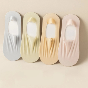 Calcetines antideslizantes de silicona invisibles de verano, calcetín transpirable ultrafino, calcetines de barco de corte bajo de seda de hielo de Color sólido - Product Image 4