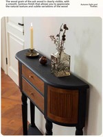 Console décorative en bois massif de chêne de style américain rétro pour entrée, salon, couloir, hall
