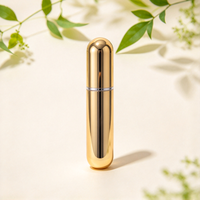 Flacon de voyage en aluminium électroplaqué à 18 filetages, tête ovale, pour parfum, vaporisateur, recharge, échantillon, cadeau