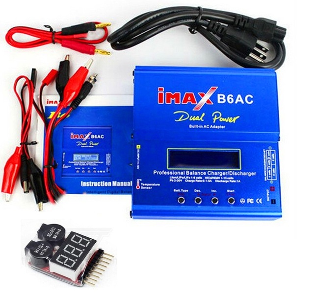 B6AC 80W Balance Charger/Discharger 2S-6S Lipo Ni-MH Batteries Brushless Motor 4-Channel 30M Flight Time 6K UHD EU/US Plug A464