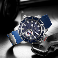 OUPAI 2024 Nouvelle Arrivée Montre de Plongée Hammer Head Shark pour Homme, Bracelet en Caoutchouc, Montre Automatique, Étanche, Lumineuse