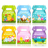 Caja de Regalo de Papel con Diseño de Conejito de Pascua, Hecha a Mano, para Dulces y Chocolates, Cesta de Pascua Decorativa