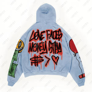 Sudadera de algodón 2025 personalizada Vintage 100% para hombre, Sudadera con capucha bordada con patrón de gran tamaño, resistente, conveniente para el invierno - Product Image 6