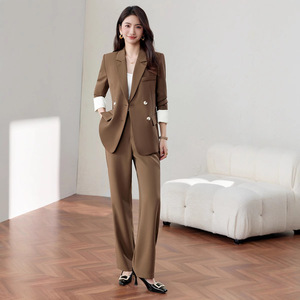 Women's <b>Black</b> Suit Set Solid Color Polyester Anti-Wrinkle Casual <b>Work</b> Attire Spring Autumn - Product Image 4