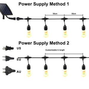 LED Filament S14 String Lights E26 Base / Weatherproof Linkable Festoon Cable / Backyard Garden Wedding <b>Decorative</b> <b>Lighting</b> - Product Image 4