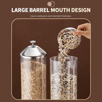 WINNERS Outils de service pour petit-déjeuner Distributeur de céréales sèches 4L Distributeur de noix avec base en acier inoxydable pour cafétéria d'hôtel