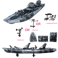 Kayak Plegable Modular 2026 de 3 Secciones, Portátil, con Pedales, Tipo Sit-on-Top, Doble Asiento, HDPE, con Sistema de Pedales, Almacenamiento, OEM