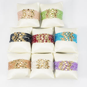 Fashion Beaded <b>Bracelets</b> <b>Set</b> 6Pcs Crystal Rhinestone Star Gold Plated Women's Bohemia Gift Jewelry Made In China - Product Image 2