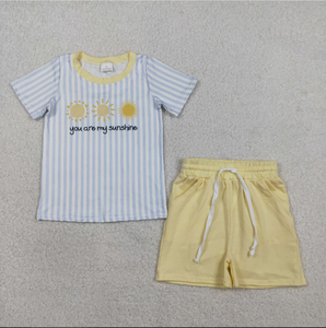 Conjuntos de ropa corta para bebés, niños y niñas, de manga corta, You are My Sunshine Top - Product Image 5