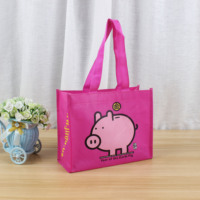 Sac écologique non tissé moyen et mignon, avec logo personnalisé, imprimés animaux colorés, fermeture éclair, réutilisable, pour usage promotionnel, en matériau recyclable