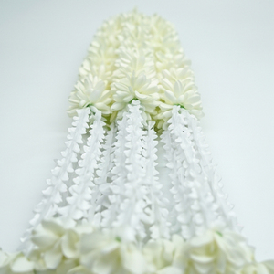 Artificial <b>White</b> Flower Garland Decorative <b>Hanging</b> Floral Mala for Wedding Festival Temple Event Decoration - Product Image 2