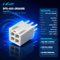 Connecteur IDC à pas de 2,0 mm, 4 broches, double rangée, à sertir, pour câble AWG 26, montage sur câble, AC/DC 100V 1,0A, pour faisceau de câbles