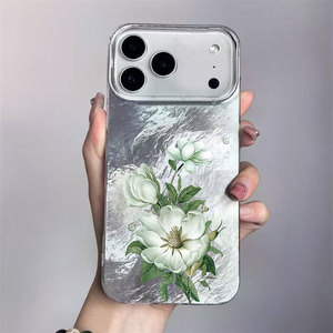 Funda para Teléfono Móvil con Diseño <span class=keywords><strong>de</strong></span> Glaciar y Estampado <span class=keywords><strong>de</strong></span> Gota <span class=keywords><strong>de</strong></span> Agua con Flores Blancas al <span class=keywords><strong>Mejor</strong></span> <span class=keywords><strong>Precio</strong></span>, para <span class=keywords><strong>iPhone</strong></span> 11 12 <span class=keywords><strong>13</strong></span> 14 15 16 17 Pro Max - Product Image 1