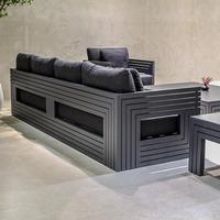 Ensemble de salle à manger moderne tout temps avec le même motif en aluminium Ensemble de mobilier d'extérieur pour canapé de jardin et chaise de piscine