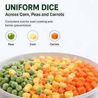 Proveedor de Vegetales Mixtos Congelados a Granel, Maíz, Guisantes, Zanahorias, IQF, Listos para Cocinar, 18 Meses de Vida Útil, HACCP, Directo de Fábrica