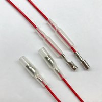 Kabel Terminal Bullet Kustom 4.0mm/4.8mm dengan Selubung Pelindung, Kabel Konektor Bullet Pria/Wanita untuk Peralatan Rumah Tangga