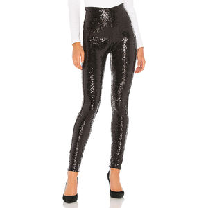 Pantaloni <span class=keywords><strong>Skinny</strong></span> Neri con Paillettes da Donna, Pantaloni Lunghi da Ufficio per Signore - Product Image 1