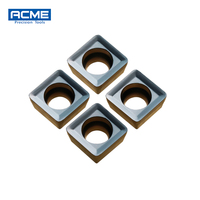 Plaquette de tournage et de fraisage CNC en carbure cémenté revêtu ACME, OEM, haute résistance à l'usure, haute performance, 55HRC, hexagonale, bicolore