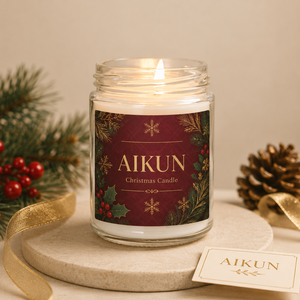AIKUN Natural Fragrance Premium Packaging <b>Candle</b> Glass Container Clean Burning Soy Wax Christmas <b>Candle</b> for Home Party - Product Image 3