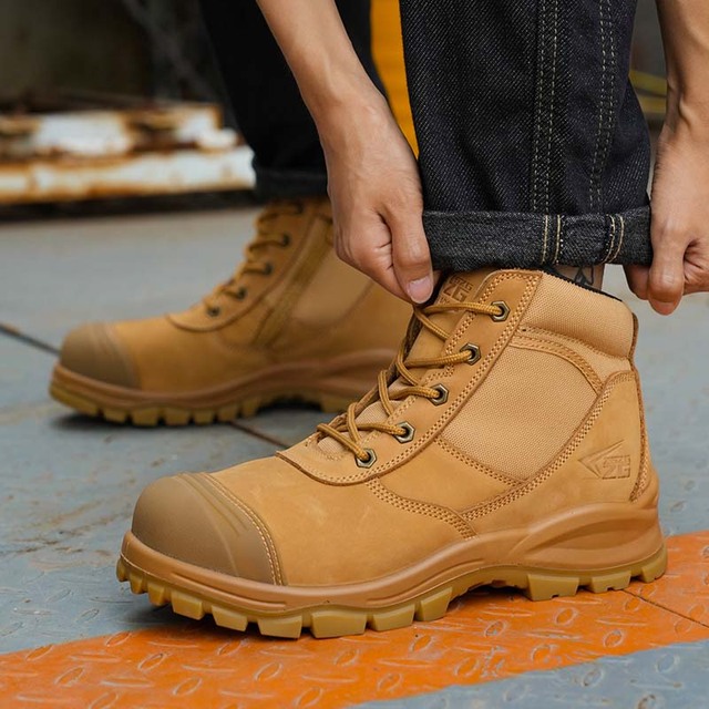 Genuine Leather Safety Boots for  Oil Resistant Men Hiking High Quality Z Step Safety  Boots Steel Toe