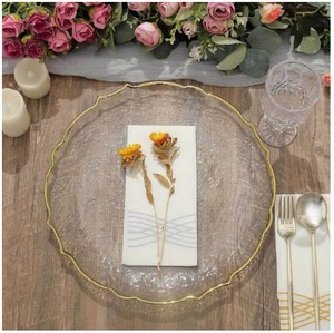 HONGSHENGYUAN Eco-Friendly Clear PP <b>Plastic</b> Irregular Edge Charger Transparent Plate <b>Tray</b> Modern Design Wedding Table Decoration - Product Image 4