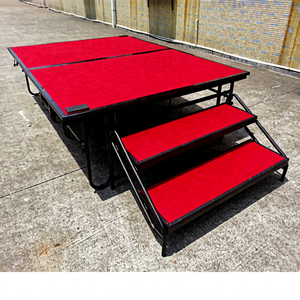 Red Folding <b>Stage</b> <b>Platform</b> with Steps Concert Exhibits Quick Setup <b>Stage</b> - Product Image 1