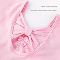 Justaucorps de ballet rose pour filles, 95% coton, manches longues, jupe intégrée, costume de danse, vêtements de danse pour enfants