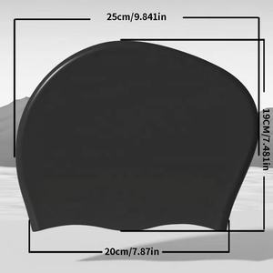 Gorro de Natación de Silicona Cómodo y Personalizado, Impermeable, Antideslizante, para el Cuidado del Cabello, para Cabello Largo, Gorro de Natación para Adultos - Product Image 2