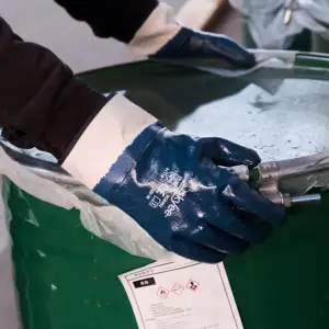 SKYEE, guantes industriales de Jardín de trabajo resistentes a los productos químicos con agarre firme recubierto de nailon de nitrilo de alta calidad con puño de seguridad