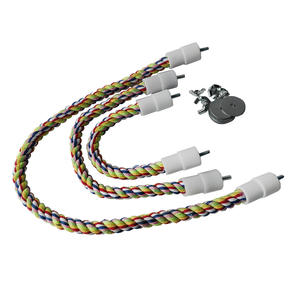 Percha de Cuerda en Forma de U para Loros, Soporte Elástico de Algodón Colorido para Escalar y Descansar Cómodamente, Columpio de Cuerda de Algodón Colorido para Pájaros - Product Image 4