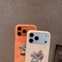 Casing HP iPhone 18 17 Pro Max 16 15 14 13 Y2K Luxury Sparkle 3D Diamond High Heel Queen dengan Tekstur Jeans Denim Vintage
