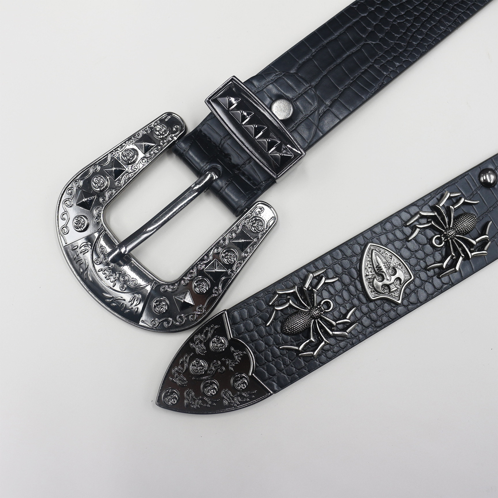 Western Double Buckle Leather Belt - Most Wanted USA