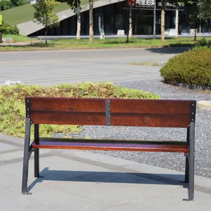 Moderno pátio madeira assentos móveis metal jardim longa cadeira banco ao ar livre de madeira para parque pátio rua área pública