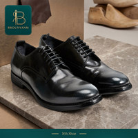 Chaussures Derby Formelles pour Hommes, Bout Rond, à Lacets, en Cuir Véritable, Solides, Printemps-Automne, Antidérapantes, Style Britannique Rétro, Décontractées pour le Quotidien