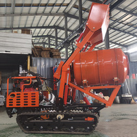 Nouvelle Mini Bétonnière Compacte 800L Autochargeante, Mini Dumper Portable Automatique sur Chenilles, Malaxeur à Ciment Mobile
