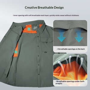<span class=keywords><strong>Camicia</strong></span> Sportiva da <span class=keywords><strong>Uomo</strong></span> Serie Mountain River, Estiva, Traspirante, ad Asciugatura Rapida, a Maniche Lunghe, per Escursionismo e Alpinismo - Product Image 5