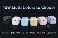 Chargeur GaN multicolore en forme de petits glaçons, PD45W QC3.0 PD3.0, mini adaptateur secteur USB Type-C à charge rapide pour téléphone portable